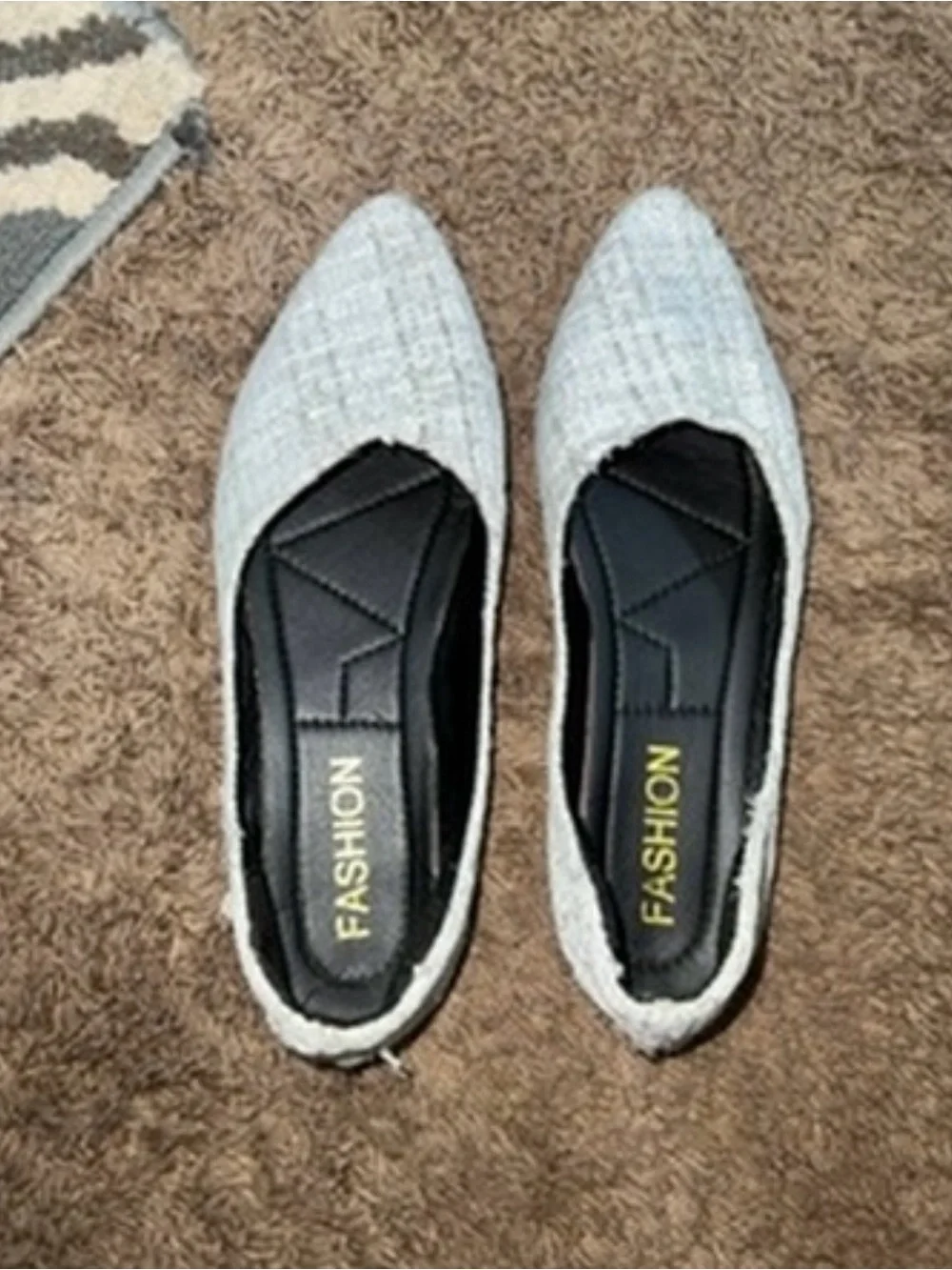 3-Pair Women's Flats Bundle — Black & Cream, White/Ivory, Gray/Black